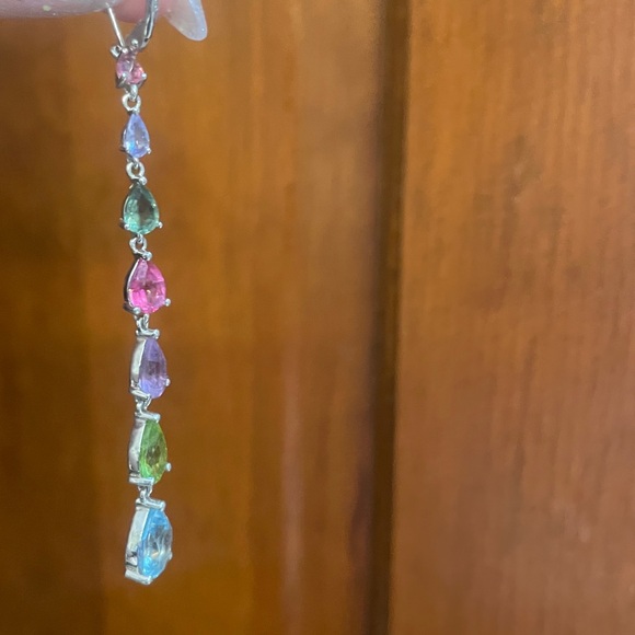 Elegant Multi-Color Drop Earrings and ruby earrings - Picture 6 of 7